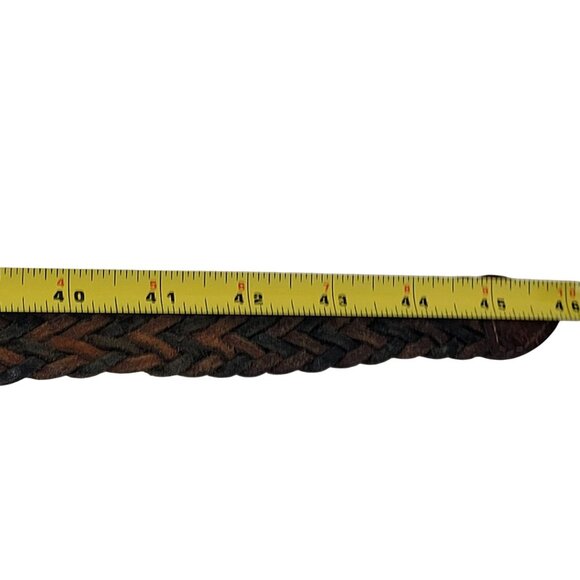 Vtg Handmade‎ Western Braided Leather Belt Sz L Dark Brown Black 38\